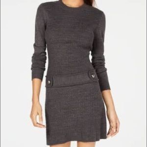 Gray Drop Waist Sweater Dress